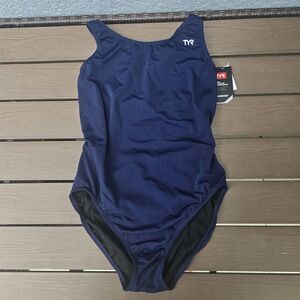 TYR Durafasr One Solid Navy Blue Maxfit One Piece Women Swim Size 38 New
